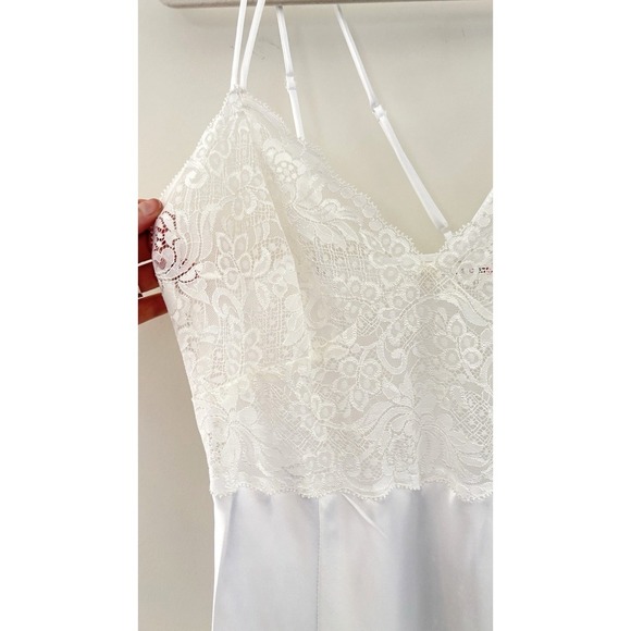 Vintage Victoria's Secret Coquette Maxi Slip Robe Set White Lace Lingerie 2pc XS - Picture 7 of 16